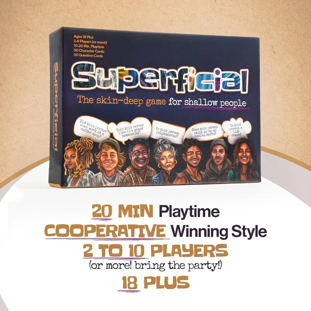 NEW Superficial Adult Party Card Game Board Game Guess Who The Skin-Deep Game fo